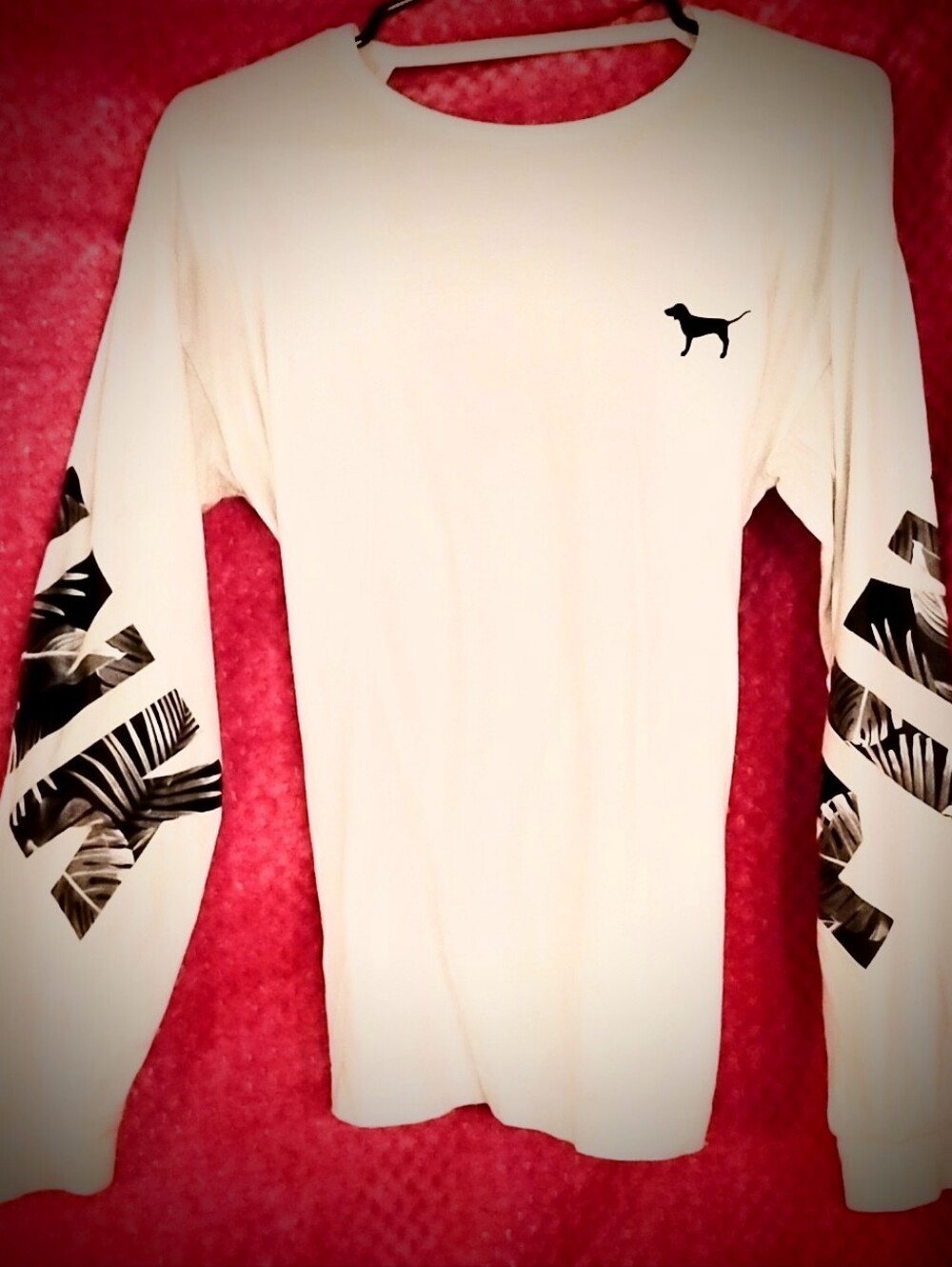 PINK Victoria's Secret White Scoop Back Neck Long Sleeve Tee